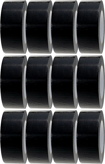 Crimson Starfish Black Duct Tape 12 Rolls 48mm x 45m Water Resistant