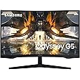 SAMSUNG 27" Odyssey G55A QHD 165Hz 1ms FreeSync Curved Gaming Monitor with HDR 10, Futuristic Design for Any Desktop (LS27AG550ENXZA)