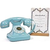 RetroVox Audio Guest Book Wedding Phone Guestbook and Signage Guest Audio Message Book, Vintage Style for Wedding Reception, Bridal Shower, Baby Shower（A Tiffany Blue）
