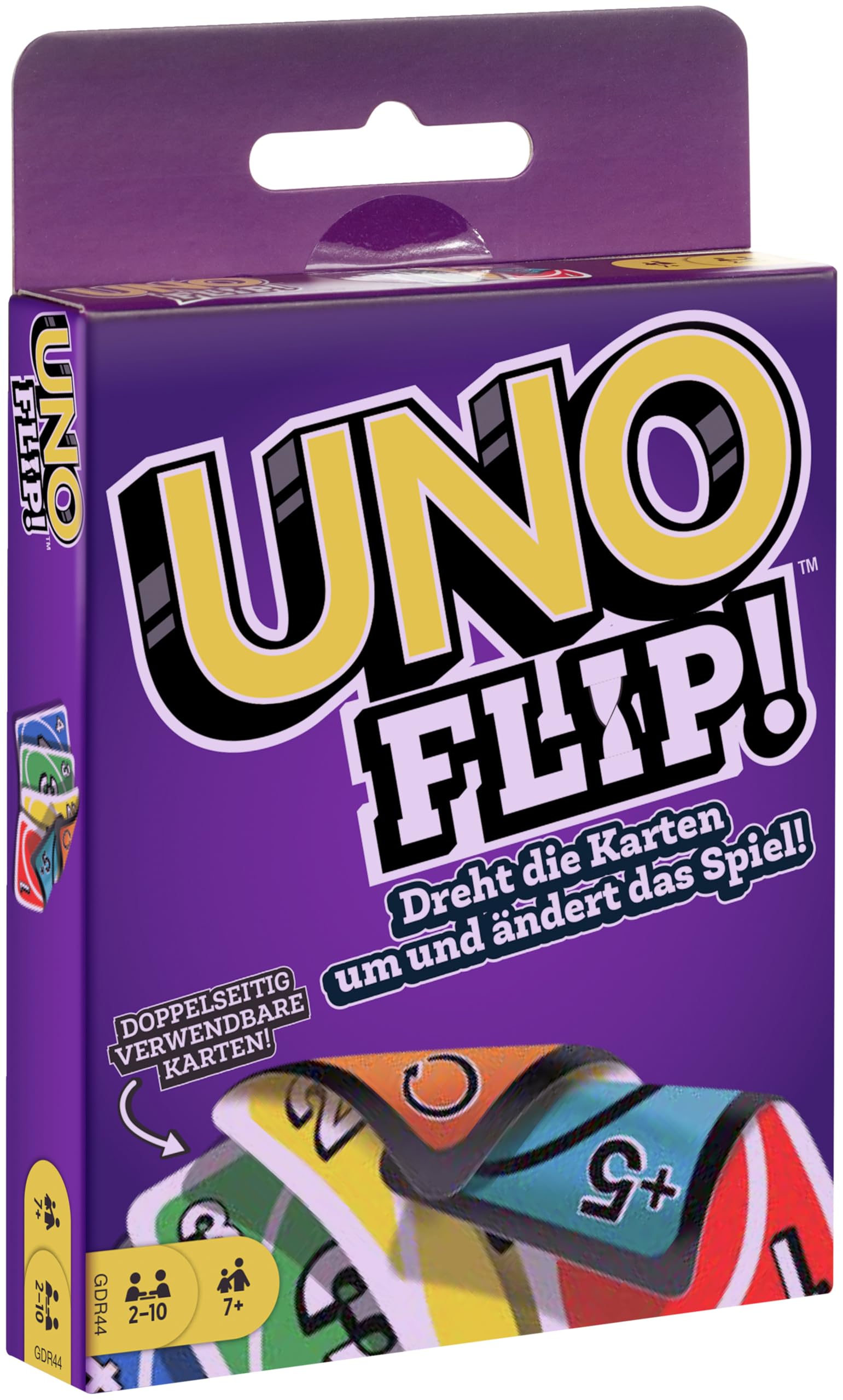 Mattel Games - UNO FLIP! Kartenspiel mit beidseitig bedruckten Karten, neuem Twist und spezieller FLIP-Karte, 2 - 10 Spieler ab 7 Jahren, GDR44