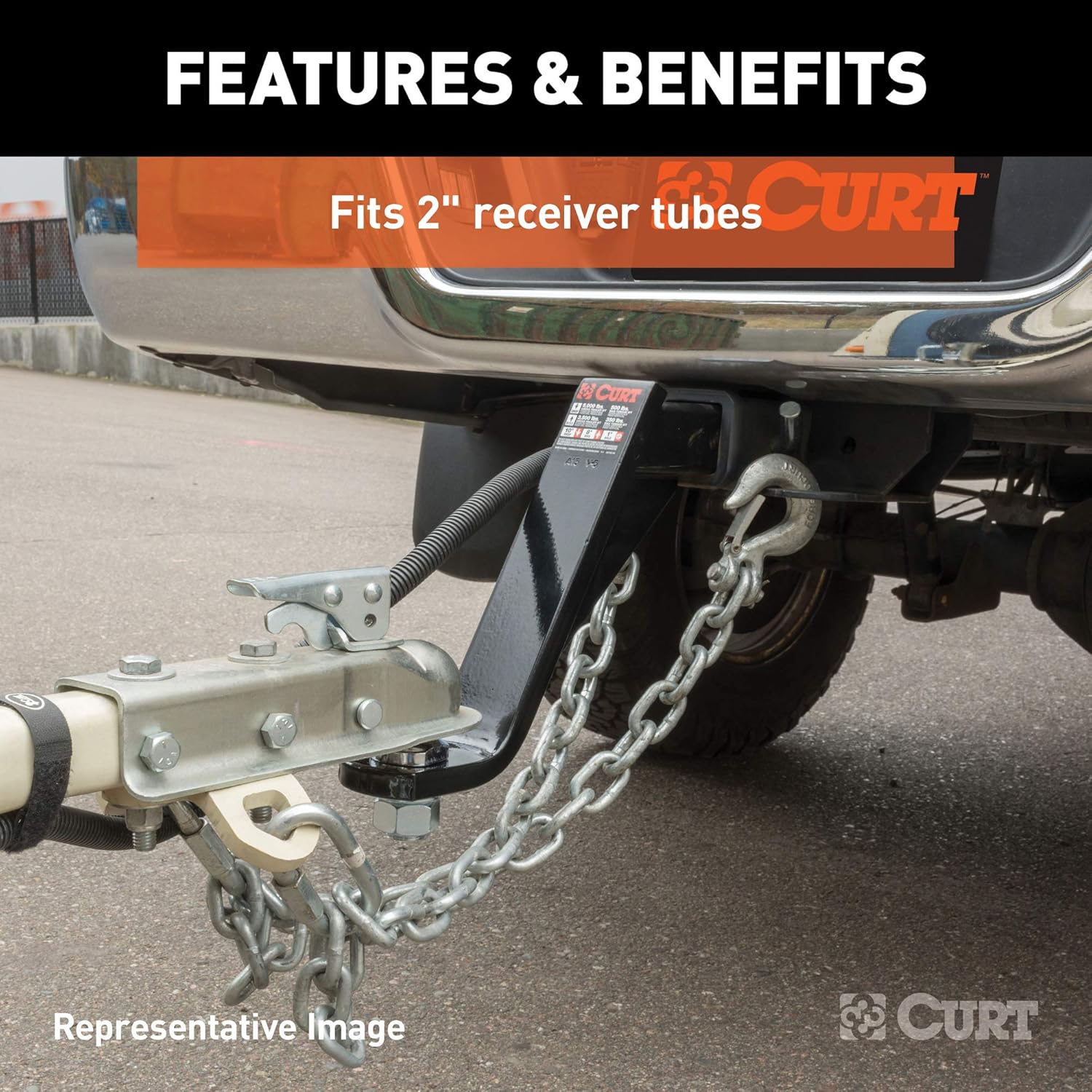 CURT 45110 Class 3 Trailer Hitch Ball Mount, Fits 2-Inch Receiver, 5,000 lbs. GTW, 1-Inch Ball Hole, 10-Inch Drop: Automotive
