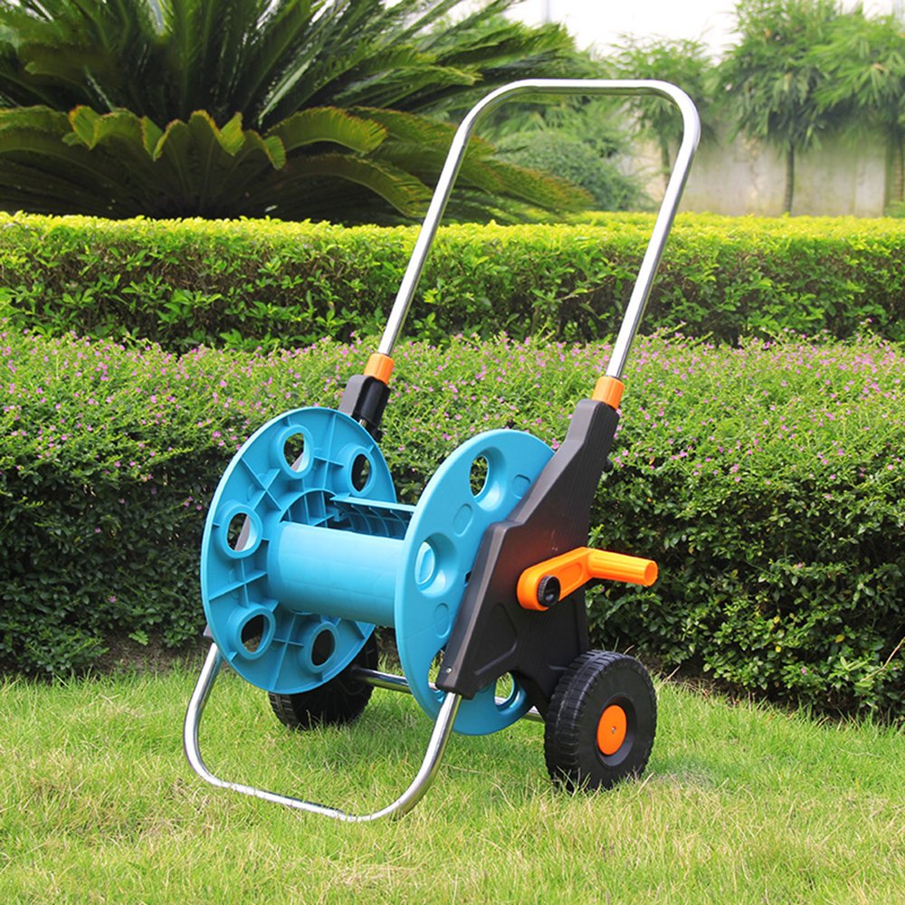 Portable Garden Water Hose Reel Cart with Wheels Retractable Handle eBay
