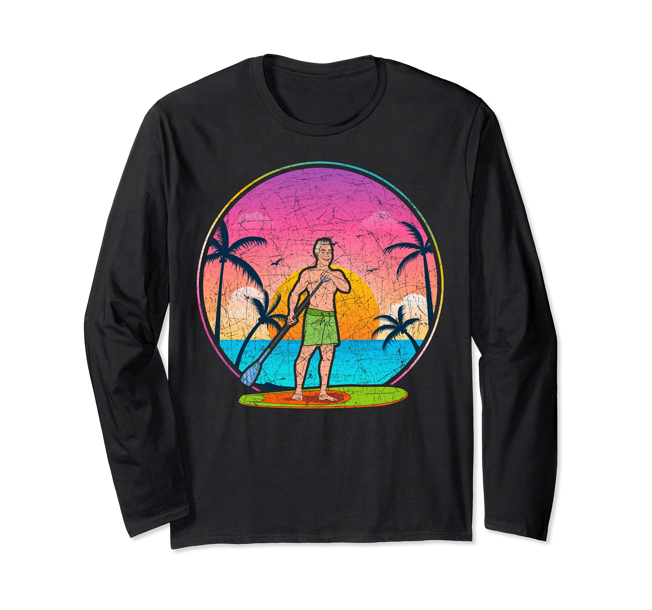 Sunset Stand Up Paddleboarding Paddleboarder Outdoor SUP Long Sleeve T-Shirt