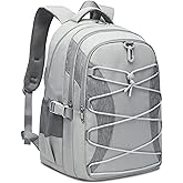 BLUEFAIRY Middle High School Backpack for Boys Girls Large Bookbag with Laptop Compartment Back to School Book Bags for Teens Teenagers Mochilas Escolares para Niños Niñas (Light Gray/Gray, Solid)