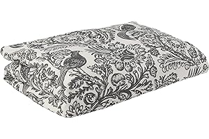 H HIEND ACCENTS HiEnd Accents French Country Bedding Augusta Toile Duvet Cover, Black and White French Toile Bedding, Super King Size, Floral Birds Botanical Print Comforter Cover