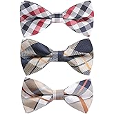 HISDERN 3/6 Pack Bow Tie Adjustable Paisley Plaid Dot Pre-Tie Bowties Classic Formal Bow Ties for Men Tuxedo Wedding