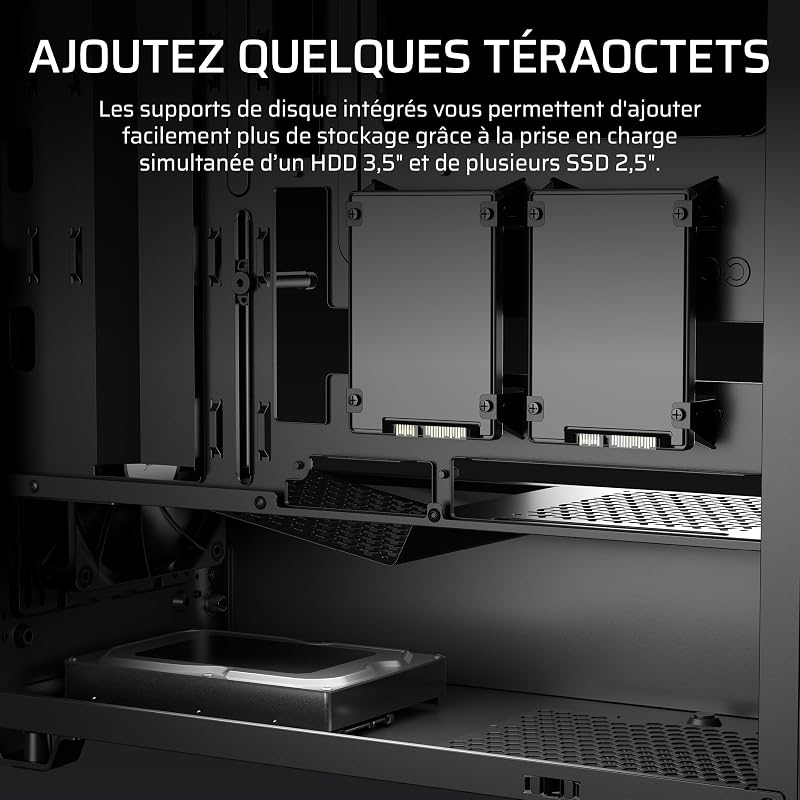 3200D RS Boîtier PC Moyen Tour, 3 Ventilateurs RS120 Inclus – Fumée
