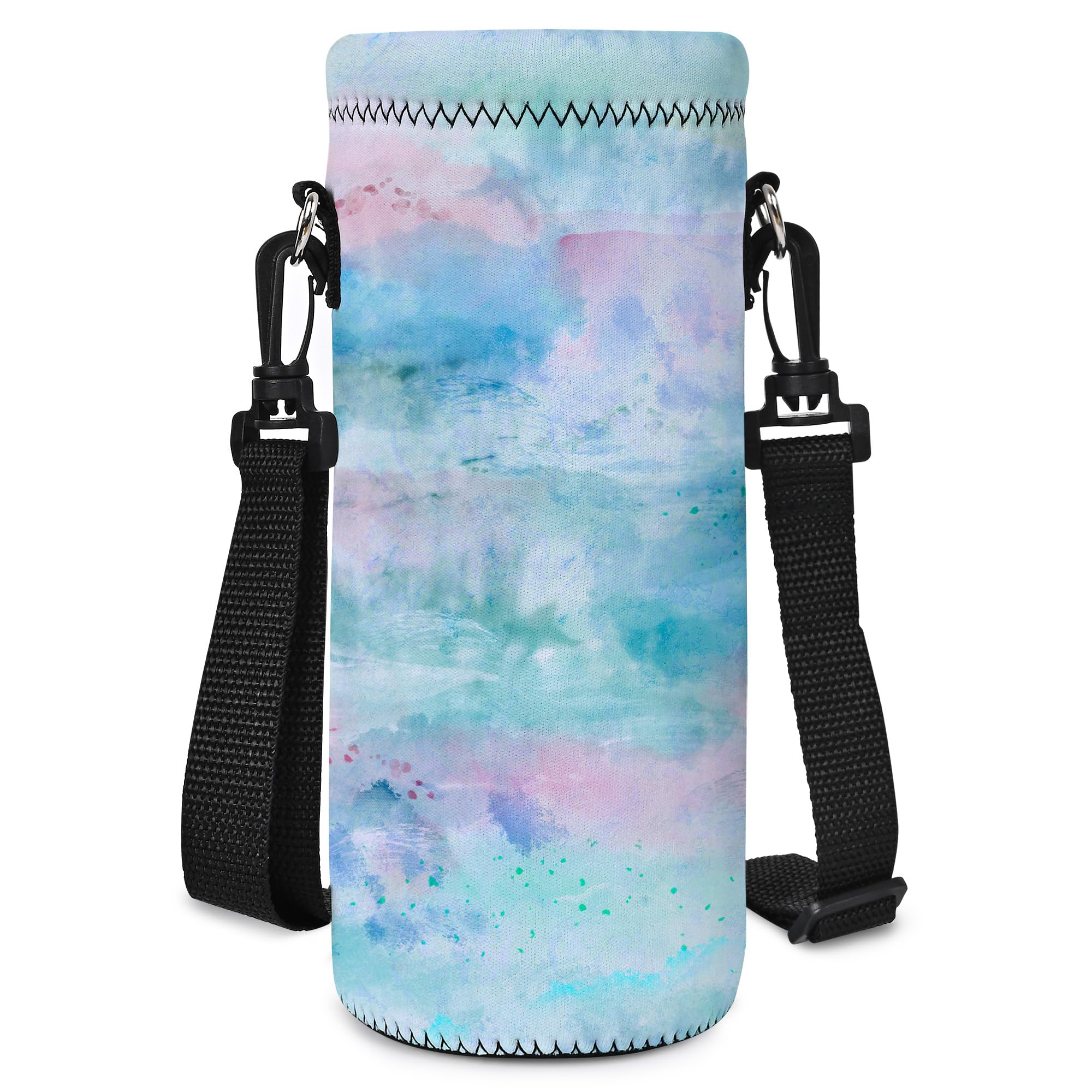 Photo 1 of RICHEN Neoprene Water Bottle Carrier Bag with Adjustable Shoulder Strap,Insulated Water Bottle Cover for 1000ml/32oz Stainless Steel/Glass/Plastic Bottles (BC-58,1000ml)