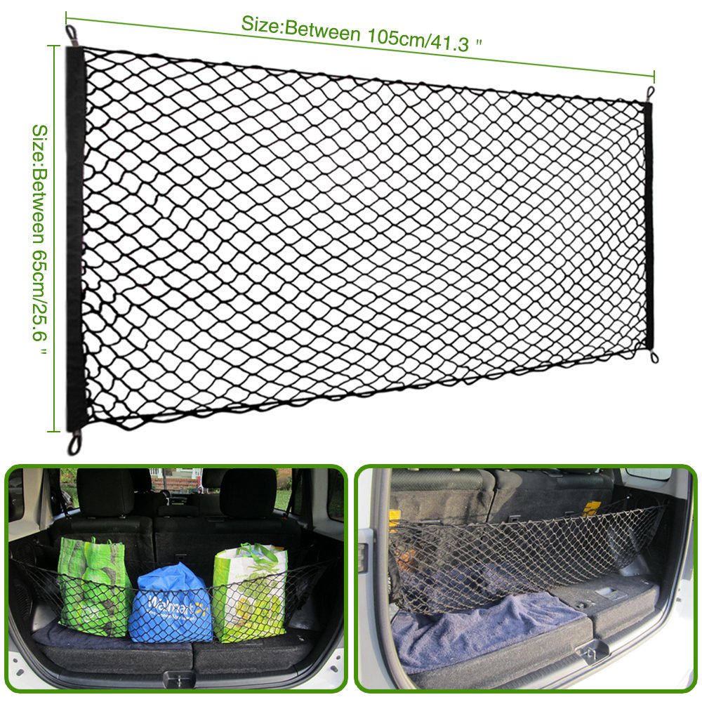 Buy WOQUi Cargo Net 105 X 65 cm Expanded Elastic Strip Trunk Mesh Cargo Storage Organizer with 4