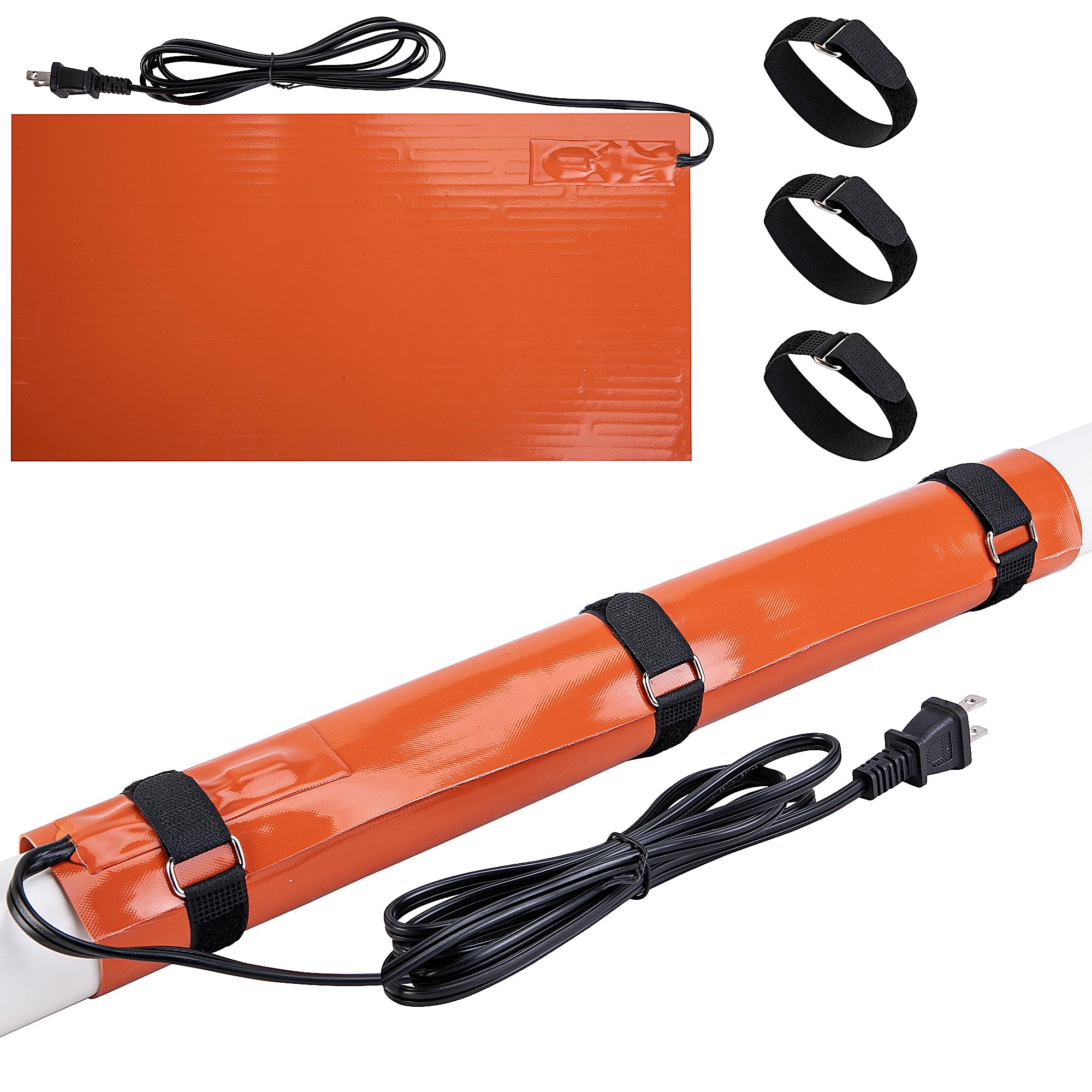 Photo 1 of Nkiy Quen PVC Heat Blanket for 1/2 to 1-1/2 Inch, Silicone Pipe Heating Blanket with Fixing Strap, PVC Conduit Heater for Pipe Bending,120V 200W