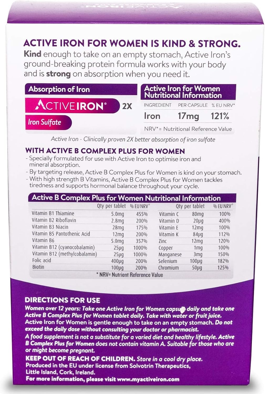 Active Iron Supplement 17 mg Multivitamin for Women, Clinically Proven to Increase Energy & Reduce Tiredness, Gentle - Image 4