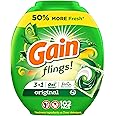 Gain Flings Laundry Detergent Pacs, 102 Count, Original Scent, 3 in 1 HE Detergent Pacs with Oxi Boost and Febreeze