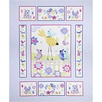 Amazon.com: Susybee Bird's Buddies 36" Panel Lilac, Fabric by The ...
