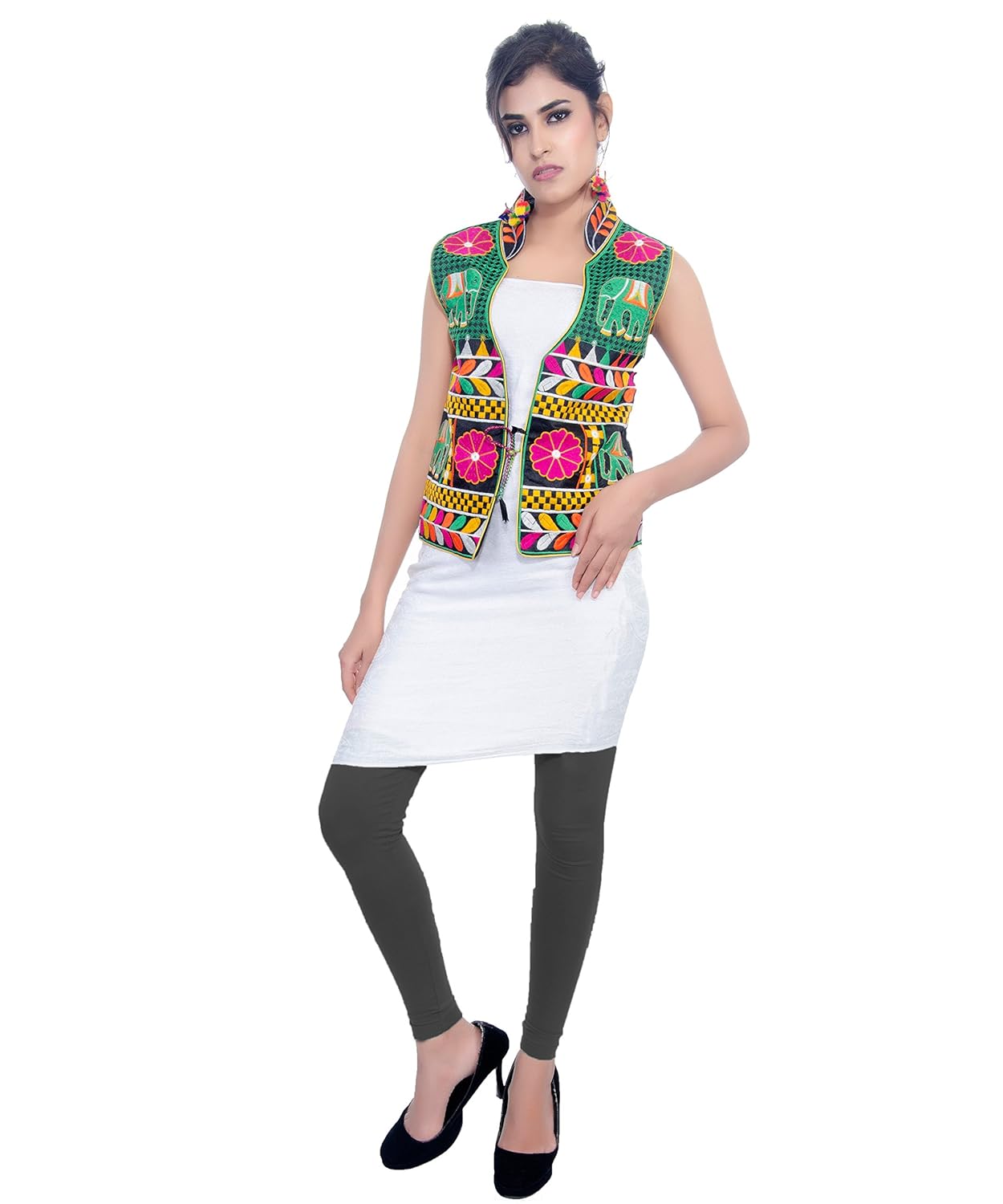 banjara india kutchi waist length jacket [haathi]