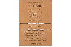 Lcherry Pinky Promise Distance Matching Friendship Couple Bracelets for Women Funny Morse Code Bracelet for Women 2 Pieces Christmas gifts