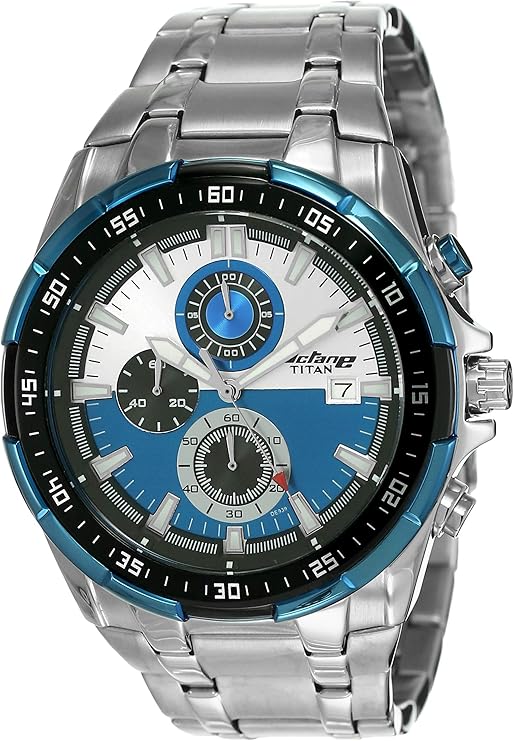 Buy Titan Chronograph MultiColour Dial Men's Watch NM90044KM03