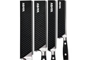 Asaya Professional Chef Knife Edge Guards – 4 Piece Knives Universal Covers - Extra Strength ABS Plastic and Food Safe Kitche