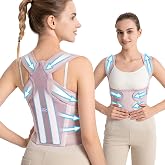 NLNYCT Posture Corrector for Women &ndash; 2-in-1 Back Brace with Shoulder Support, Adjustable Full Back Straightener for Upper &amp; Lower Back Pain Relief, Hunchback, Scoliosis &amp; Spine Alignment (S/M)