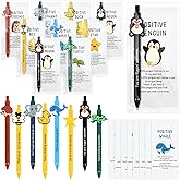 Landical 32 Set Positive Pens Gift Bulk Cute Funny Pen with Inspirational Card Employee Appreciation Day Gift for Office Employee Coworker Staff Teacher Student Classroom (Gentle)