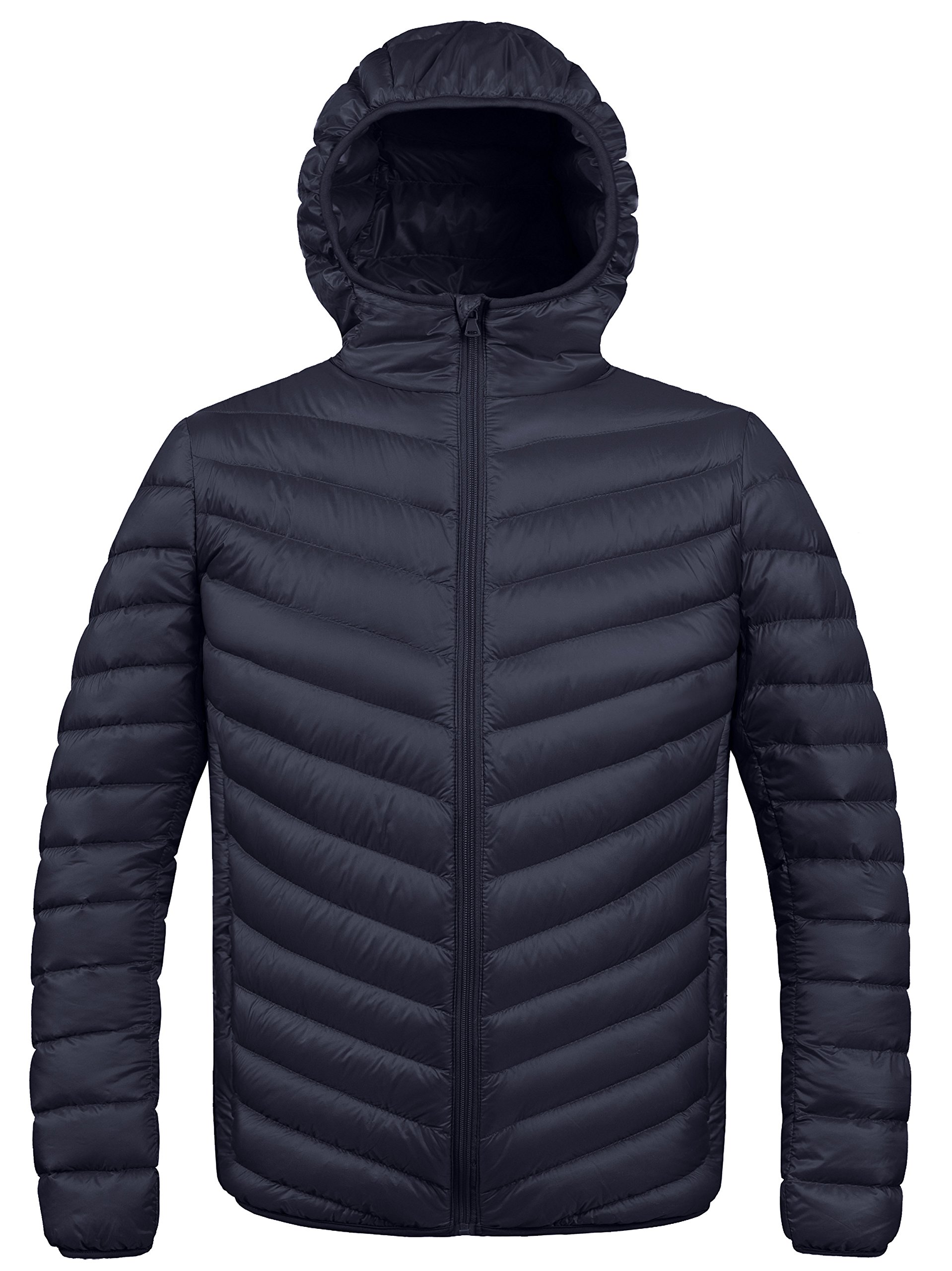 ZSHOW Men's Winter Hooded Packable Down Jacket(Black,Medium) Homer's Coat