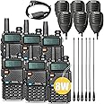 Ham Radio UV-5R Pro 8Watt Dual Band Two Way Radio with Ham Radio and Handheld Speaker Mic and Antenna 6Pack