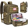 BERTASCHE Lunch Backpack for Men, 15.6 Inch Laptop Backpack for Work College Travel Camping Tactical Molle Daypack, Camo Green