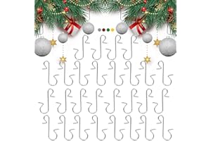 Osgow 100PCS Christmas Ornament Hooks, Christmas Ornament Hangers for Christmas Tree Decorations, Small Hanging Hooks for Xmas Ornaments, Steel Material