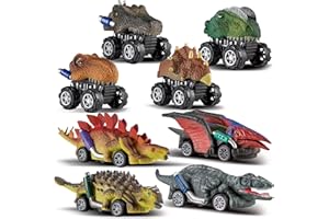 PLAYVIBE Dinosaur Toys for Kids 3-7 Years Pull Back Toy Cars | Vehicle Playsets Dino Kid Toddler Boy