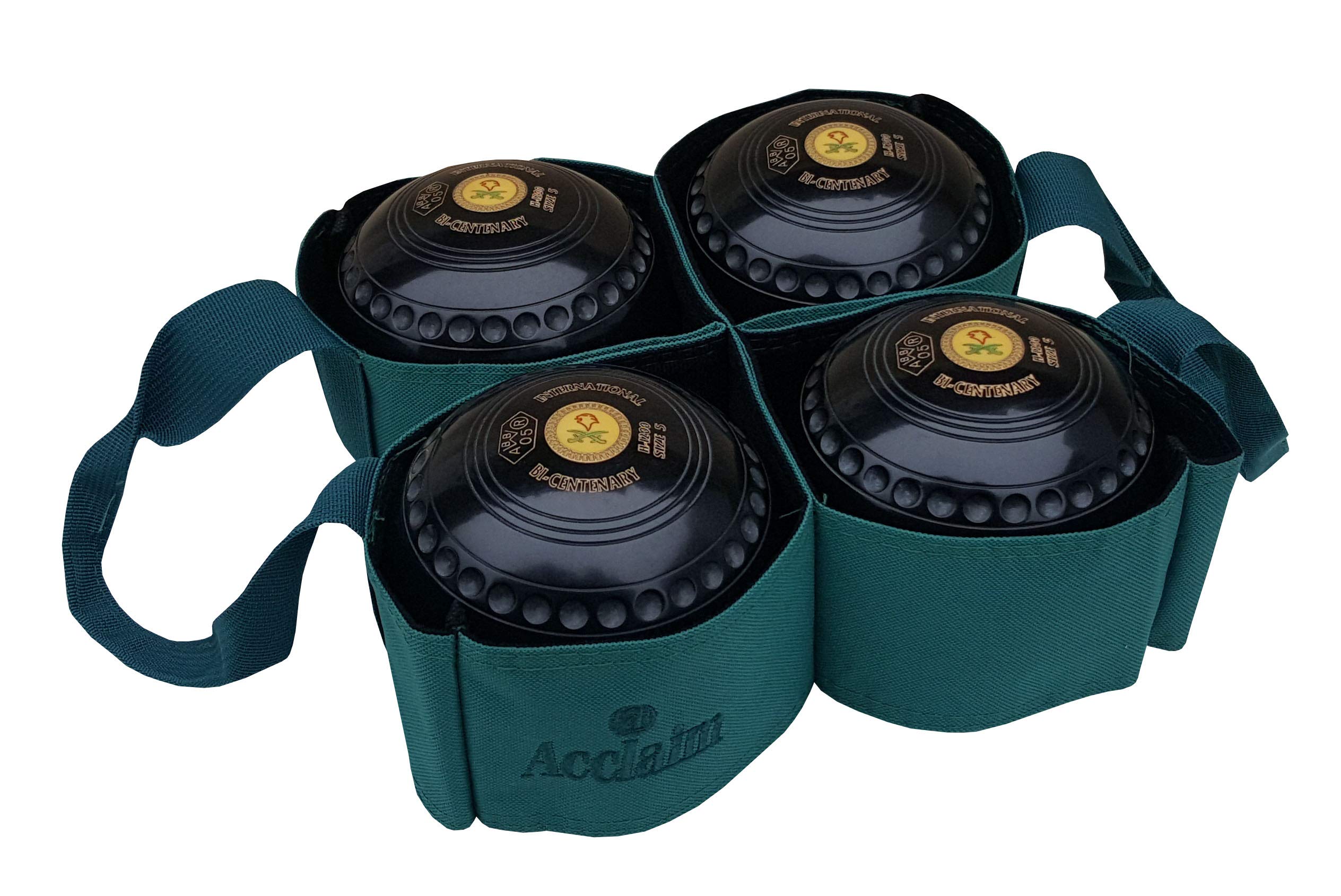 Acclaim Metz Nylon Four Bowl Level Lawn Flat Green Short Mat Indoor Outdoor Bowls Carrier (Dark Green)