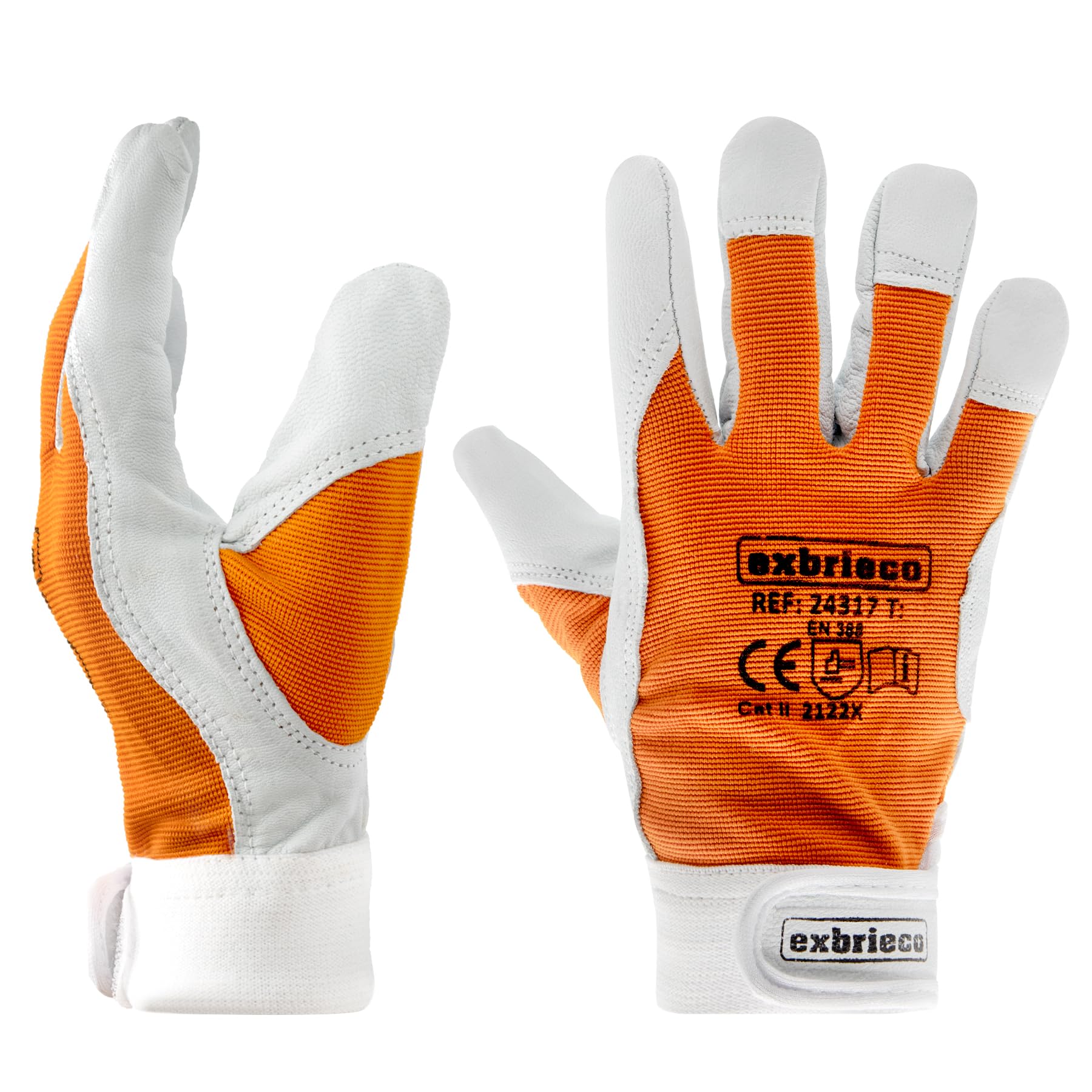 EXBRIECO, 1, 3, 6 or 12 Pairs, Work Gloves, EPI, Lambskin Gloves, Abrasion Protection, Ripping, Safety Occupational Risks Mechanical, Thermal, Gardening, Construction.