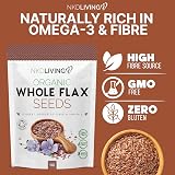 NKD Living Organic Whole Flax Seeds 1kg High Fibre Omega-3 Vegan Non-GMO view 3