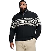 IZOD Men's Big & Tall Quarter Zip Textured Sweater