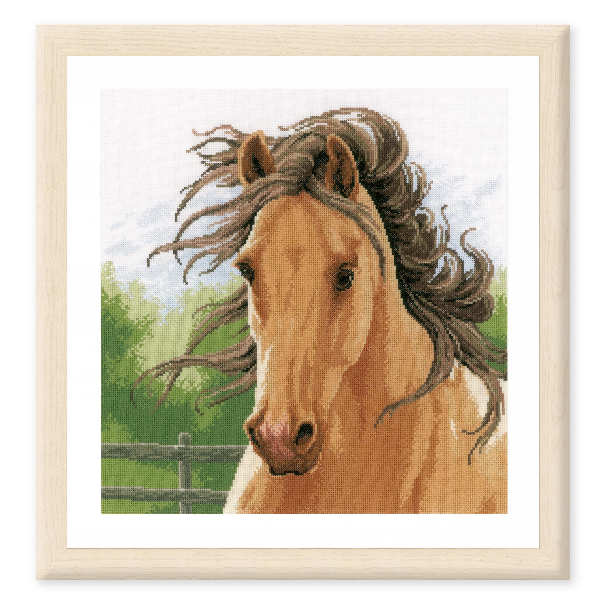 Lanarte PN-0178867 Horse II Counted Cross Stitch Kit, Cotton, Multi-Colour, Approx. 35 x 35 cm / 14" x 14"