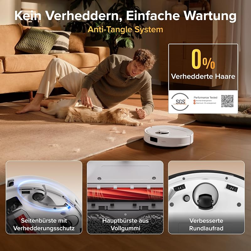 Qrevo S Pro Saugroboter mit Wischfunktion, 18.500 Pa Saugkraft
