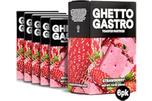 Ghetto Gastro Strawberry Toaster Pastries (6-Pack, 24-Bars) - Plant-Based, Vegan & Non-GMO Ingredients, Kosher Certified - Perfect for Breakfast or Snack