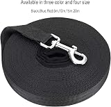 Vivifying 50ft Nylon Dog Training Lead Leash Black 15m Obedience Tracking view 2