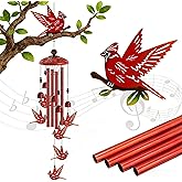 Cardinal Wind Chimes for Outside, Cardinals Gifts for Women,Memorial/Birthday Gifts for Grandma Mom, Metal Red Bird Windchimes with Soothing Tones, Christmas Outdoor Decor for Garden Patio Yard (35")