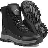 FUDYNMALC Men's Snow Boots Water-Resistant: Non-Slip Hiking Winter Shoes | Comfortable Mid-Calf Boots with Thermal Polyester Lining, Cushioned Ankle Support, for Casual &amp; Outdoor Walking