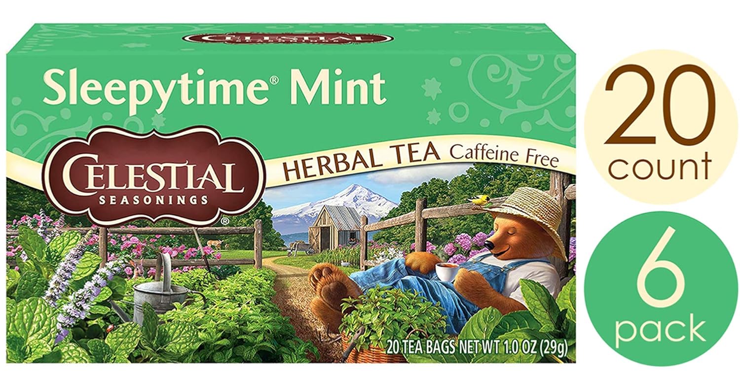 Celestial Seasonings Herbal Tea, Sleepytime Mint, 20Count (Pack of 6)