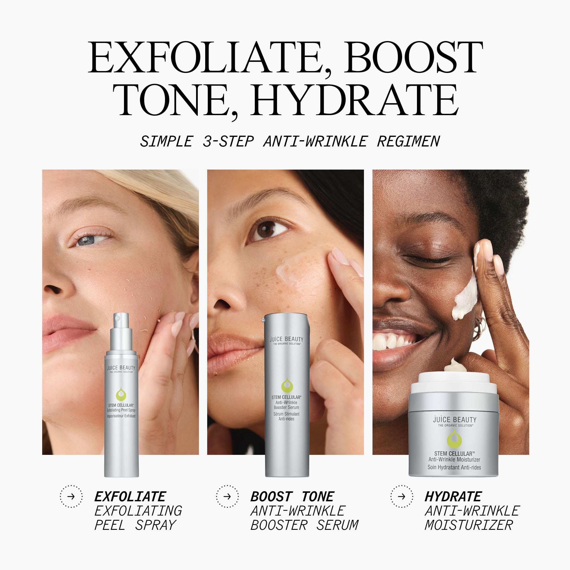 Juice Beauty Stem Cellular Anti-Wrinkle Booster Serum - 30 mL - Reduces Look of Fine Lines + Wrinkles - Enhances Skin Tone + Texture - Vegan, Cruelty Free