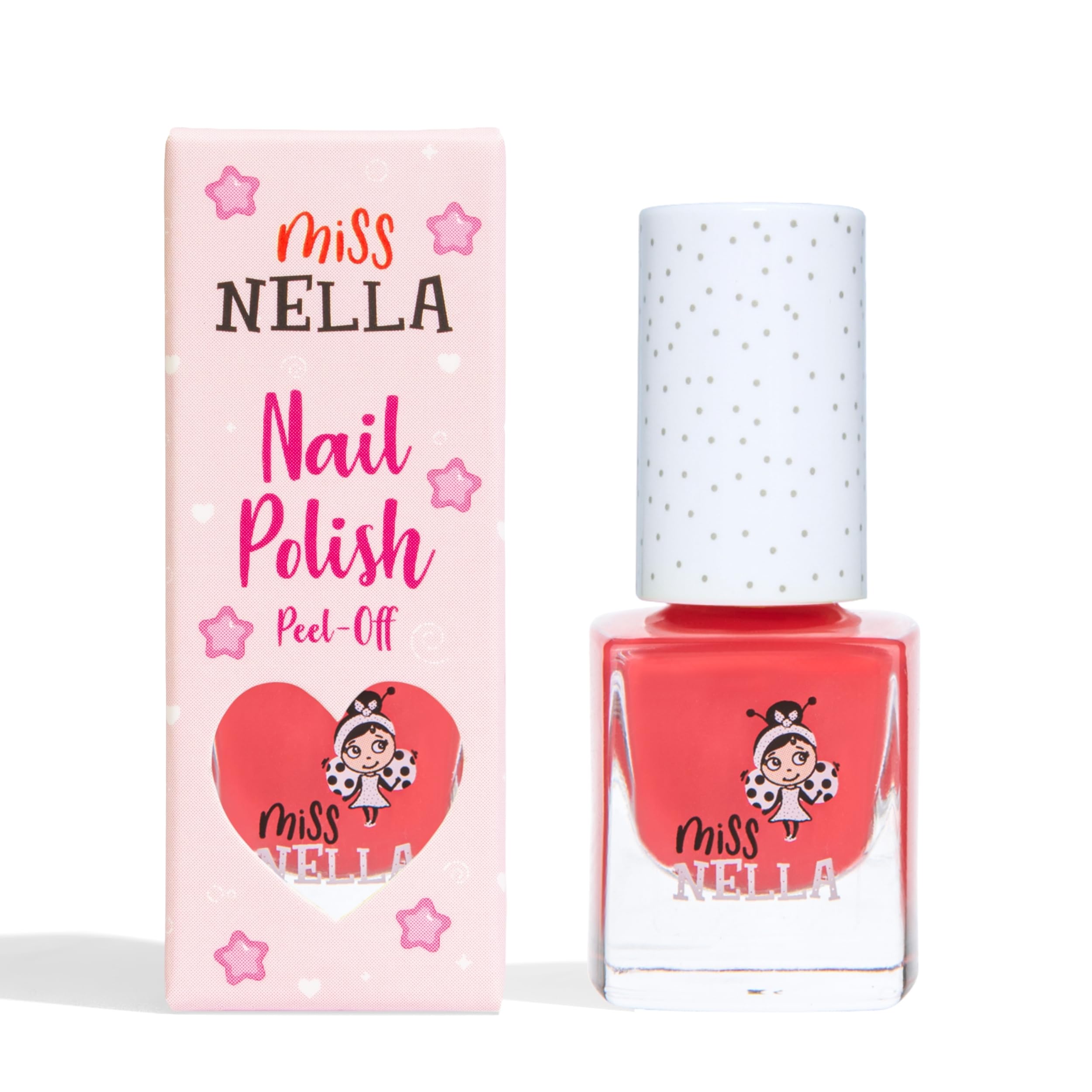 Miss Nella CHERRY MACAROON – Safe Special bold pink Nail Polish for Kids, Non-Toxic & Odour Free Formula for Children and Toddlers, Natural Water Based for Easy Peel Off