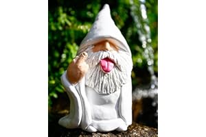 BBdis Garden Gnome Statue, Tongue Gnomes 5.9 Inch Naughty Resin Gnome Statue for Lawn Yard Ornaments, Outdoor Decorations for Patio, Housewarming Garden Gift