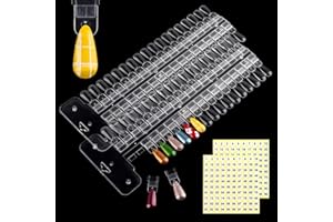 BQAN 72 Pcs Nail Swatch, Double Layer Tips for Nail Polish Color Display & Manicure Practice & Color Samples with Number Stickers For Salons and Home DIY Use