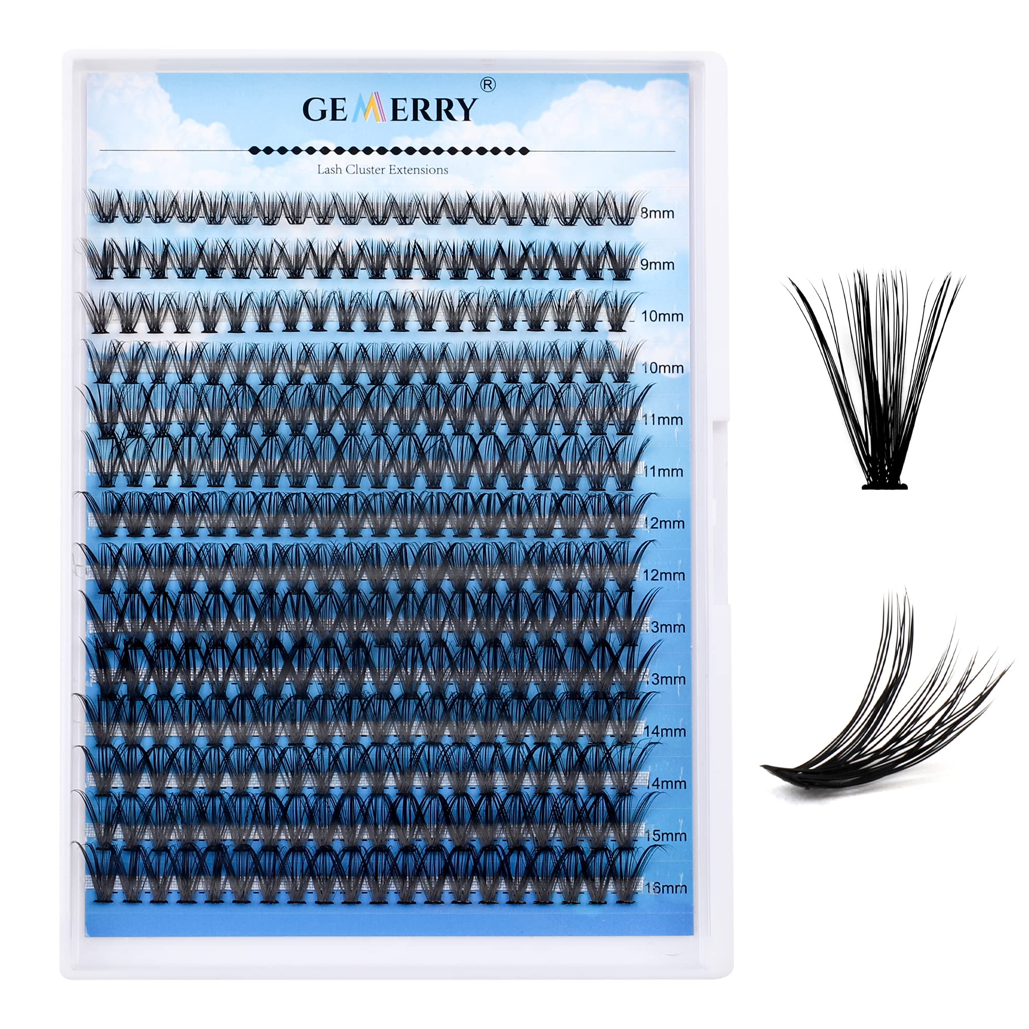 Individual Lashes GEMERRY 280pcs Large Tray 0.07mm Lash Clusters 40D 8-16 MIX C Curl Cluster Lashes Soft &Natural Individual Lashes Cluster Reusable DIY Eyelash Extensions(40D-C-0.07-8-16mm)