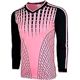 Boy's Goalkeeper Soccer Jersey, Padded Goalie Shirt with Sponge Protector Youth Sizes