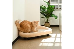 MottPawer Cat Scratcher Bed, 19.7" Wide Large Cat Sofa with Scratching Pad for Indoor Cats, Flat Scratching Couch for All Sea