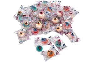 Fun Express Gummy Eyeball Candy Halloween Bulk Pack - 40 Pieces Individually Wrapped Spooky Treats for Trick or Treat, Boo Basket Stuffers & Halloween Party Favors | 7oz Weird Novelty Gummies for Kids