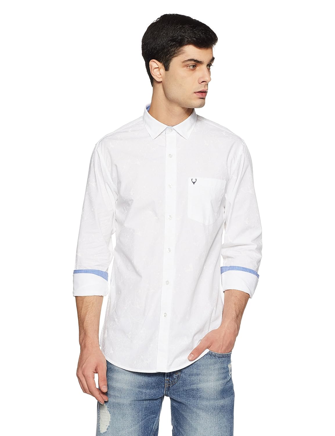 allen solly men's printed regular fit casual shirt