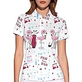 PAGYMO Funny Golf Shirts for Women Print Crazy Pattern Cute Novelty Short Sleeve Moisture Wicking Tennis Polo Shirt
