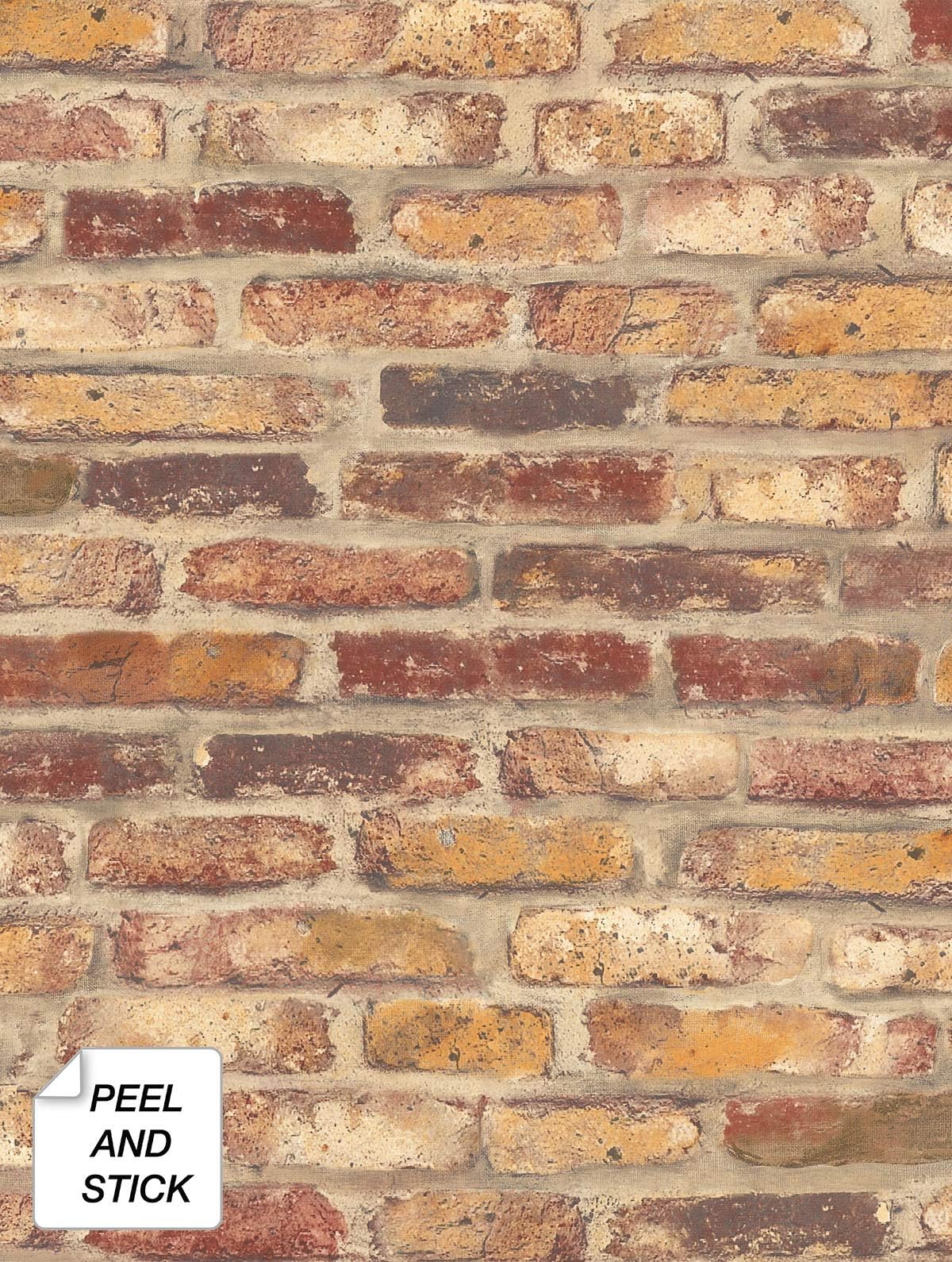 NextWall Faux Rustic Red Brick Peel and Stick Wallpaper